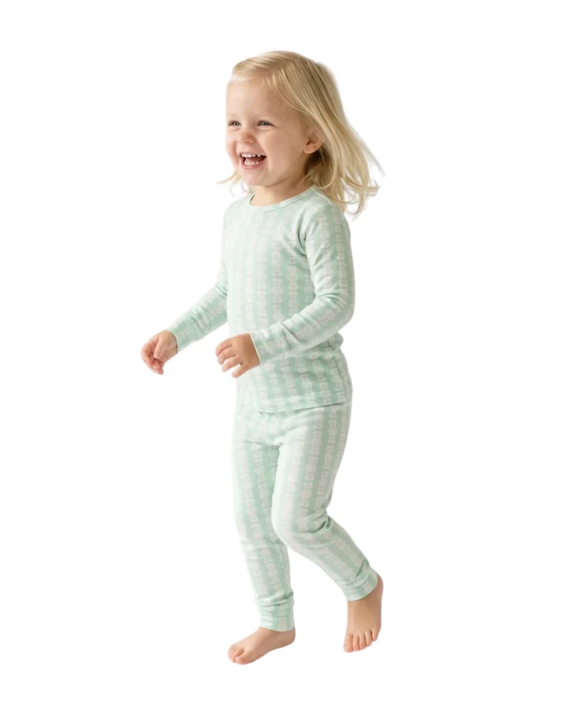 Motette Toddler Girls Mint Meadows Pajama Set