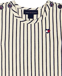 Tommy Hilfiger Girls' 4-6X Popcorn Pique Striped Top & Wrap Skort, 2-Piece Set
