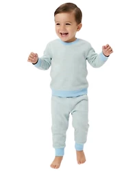 Motette Toddler Boys Seaside Stripe Lounger Bamboo Sweatsuit