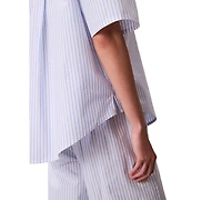 Calvin Klein Women's Striped Short-Sleeve Pajama Shirt