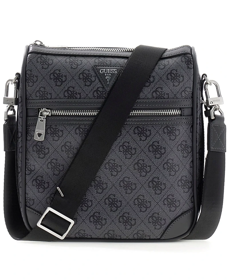 Guess Men's Milano Monogram Pattern Crossbody Bag