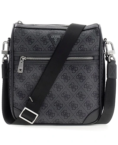 Guess Men's Milano Monogram Pattern Crossbody Bag