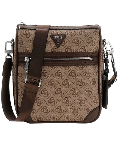 Guess Men's Milano Monogram Pattern Crossbody Bag
