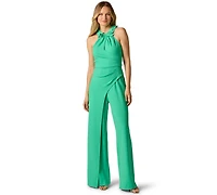 Adrianna Papell Women's Rosette Halter Neck Jumpsuit
