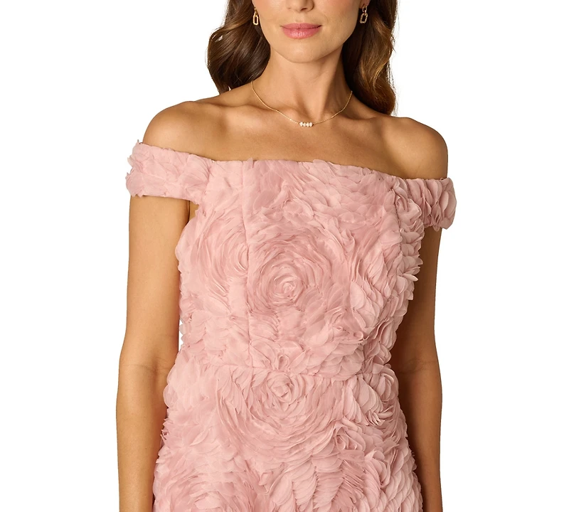 Adrianna Papell Women's Off-The-Shoulder Soutache Short Dress