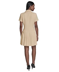 Karl Lagerfeld Paris Women's Textured Pleated Shirt Dress