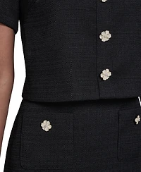 Karl Lagerfeld Paris Women's Crewneck Ruffle Hem Dress