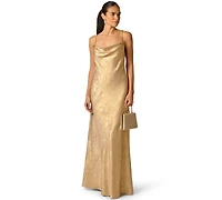 Adrianna Women's Foiled Cowl Neck Ball Gown