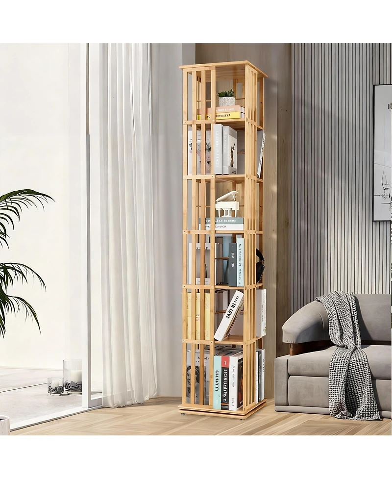 Yigii 360° Rotating Narrow Bookshelf for Home