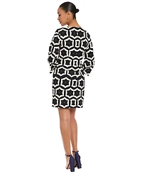 London Times Women's Boatneck Short Sheath Dress