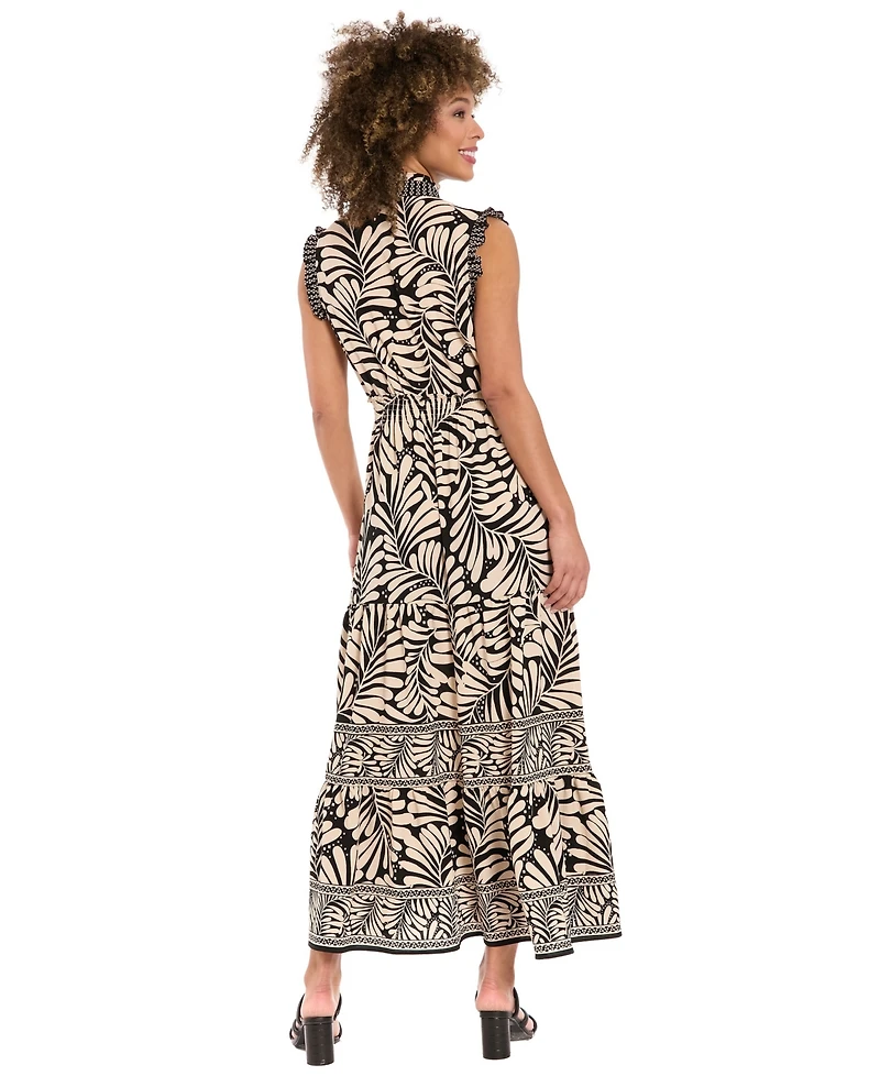 London Times Women's Collared Maxi Dress