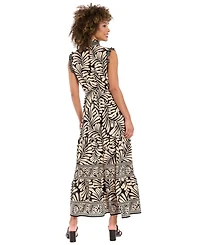 London Times Women's Collared Maxi Dress