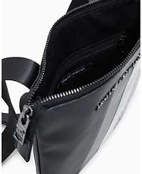 A|X Armani Exchange Men's Striped Flat Logo Graphic Details Crossbody Bag