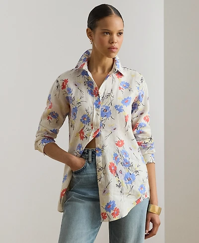 Lauren Ralph Petite Karrie Floral Long-Sleeve Shirt