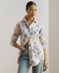 Lauren Ralph Petite Karrie Floral Long-Sleeve Shirt