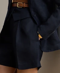 Lauren Ralph Petite Terrish Pleated Mid Rise Shorts