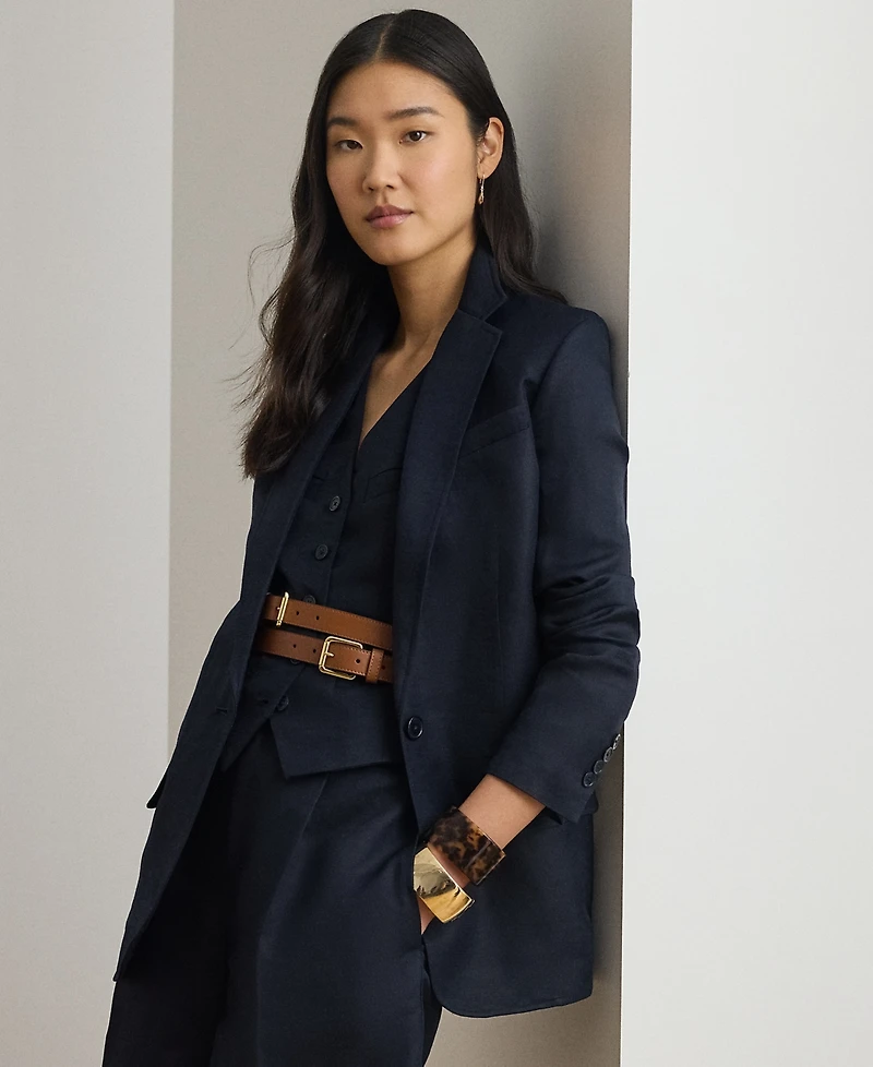 Lauren Ralph Petite Notch Lapel Twill Blazer