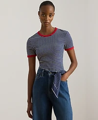 Lauren Ralph Petite Striped Crewneck T-Shirt