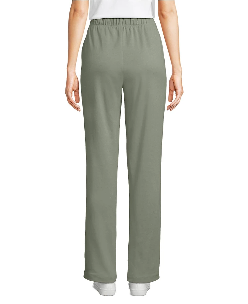 Lands' End Petite Sport Knit High Rise Elastic Waist Pants