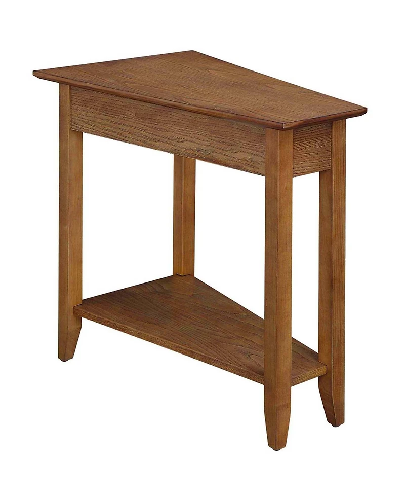Convenience Concepts 24" Rubber wood Ah Wedge End Table with Shelf