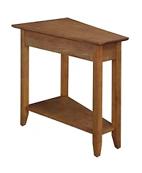 Convenience Concepts 24" Rubber wood Ah Wedge End Table with Shelf
