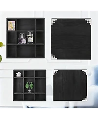 Yigii 3-Piece Adjustable Display Shelf for Collectibles,17 Compartments Collectibles