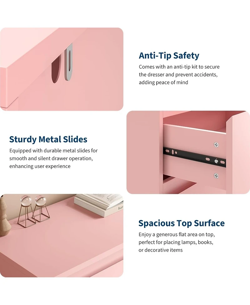 gaomon 6 Simply Modern Chest of Drawer Dresser for Clothes Storage for Bedroom