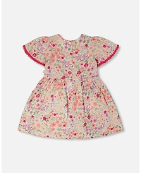 Deux par Toddler Girls Muslin Printed Flowers Dress
