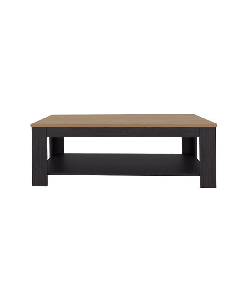 Fm Furniture Rectangular Coffee Table with Lower Shelf, Wenge