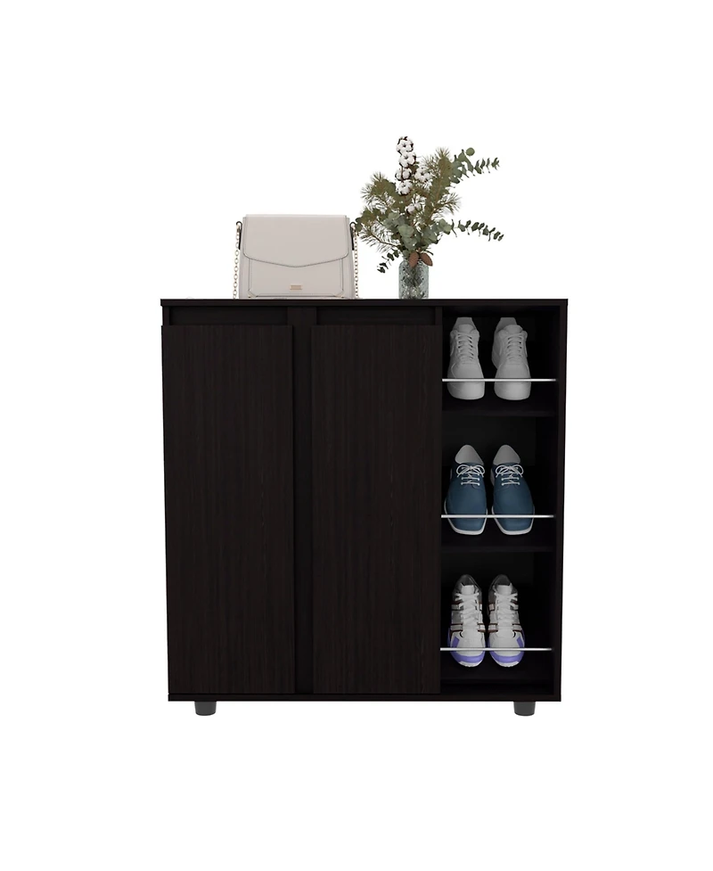 Fm Furniture Gitano Shoe Storage Cabinet with Enclosed & Open Shelves