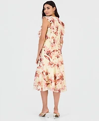 I.n.c. International Concepts Petite Printed Ruffle-Sleeve Dress, Macy's Exclusive