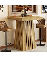 Tribesigns 37.4" High Square Bar Table, Bistro Pub Table for Dining Room, Kitchen, Cocktail, Coffee, Living Room, Small Space
