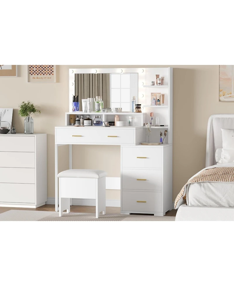 Gaomon Vanity Desk with Mirror & Lights