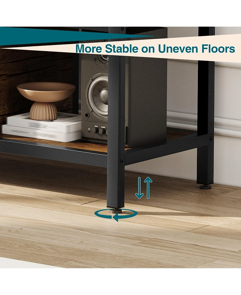 gaomon 65" Wooden Farmhouse Tv Stand for Bedroom, Fits 75" TVs, Cabinet with Open Storage Shelves