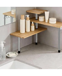 Yigii Adjustable 3-Tier Corner Shelf for Kitchen, Bathroom, Bedroom, Office
