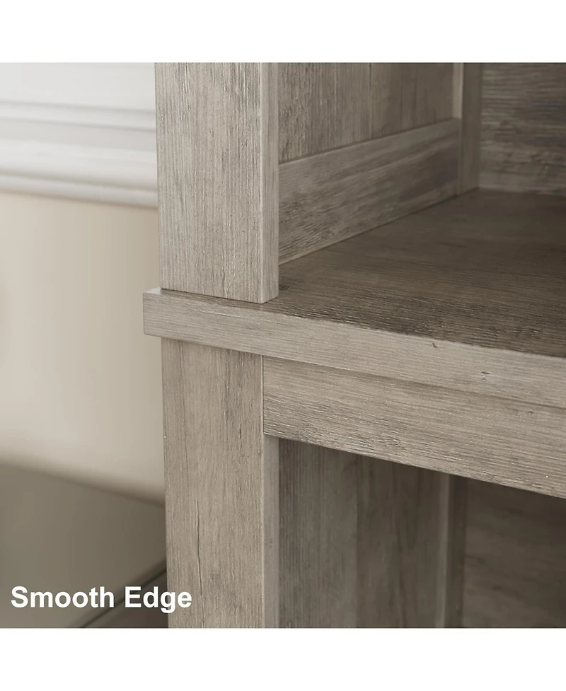 Gaomon 71" Tall 31.5" Wide 5-Tier Farmhouse Bookcase, Adjustable Shelves Wood Bookshelf with Wooden Legs