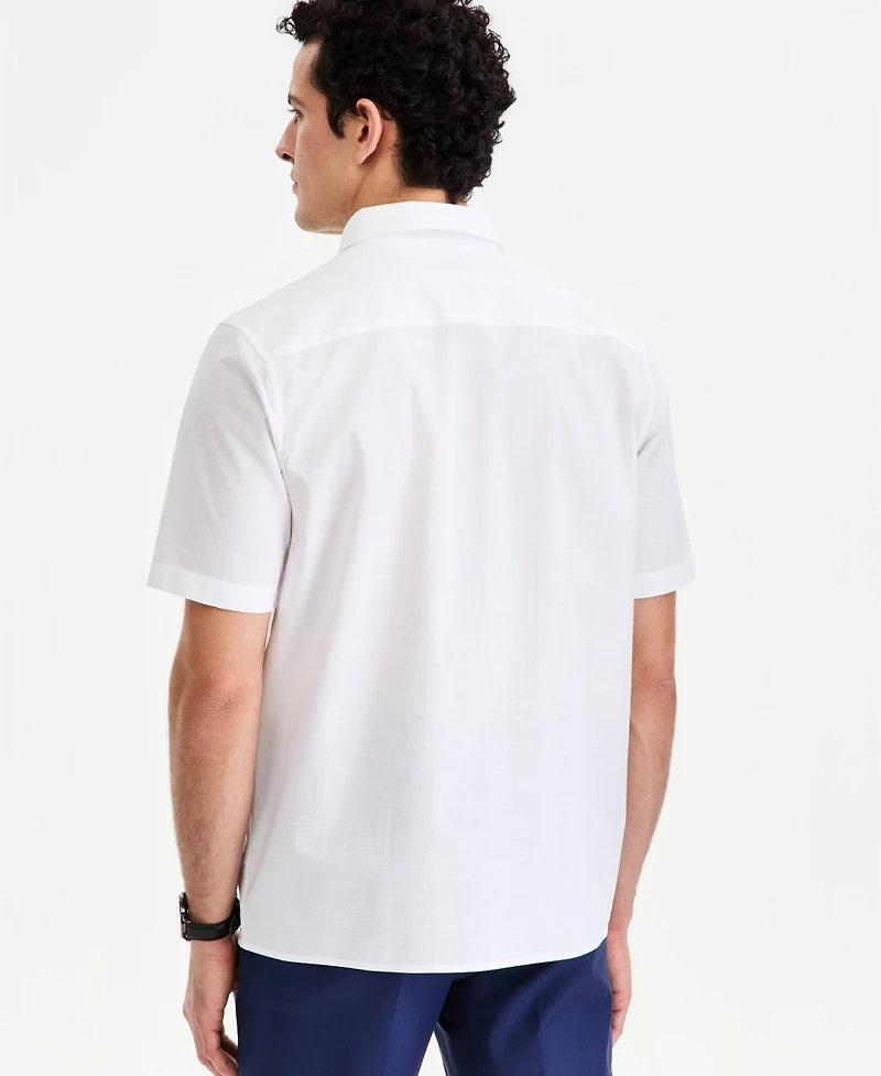 Alfani Men's Short-Sleeve Solid Texture Shirt, Macy's Exclusive