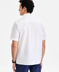 Alfani Men's Short-Sleeve Solid Texture Shirt, Macy's Exclusive