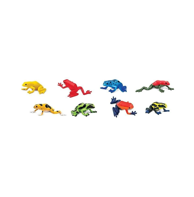 Safari Ltd. Poison Dart Frogs Toob – 8-Piece Miniature Frog Figurine Set