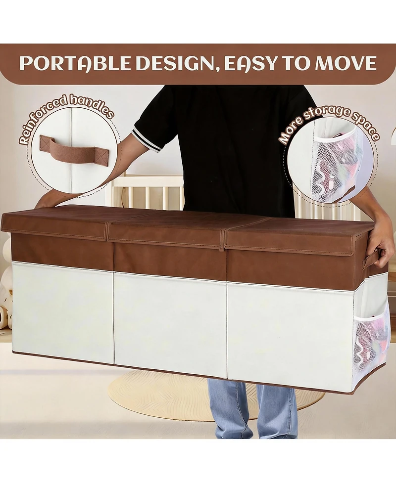 Yigii Extra Large Collapsible Storage Chest with Handles for Toys and Clothes