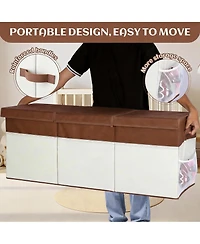 Yigii Extra Large Collapsible Storage Chest with Handles for Toys and Clothes