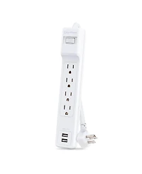 CyberPower P406U 4-Outlet Home/Office Surge Protector with 2x Usb-a Port, White