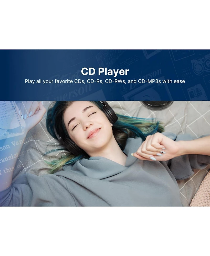 Emerson Epcd-2000 Portable Bluetooth Cd Player with Fm Radio and Built-in Speaker