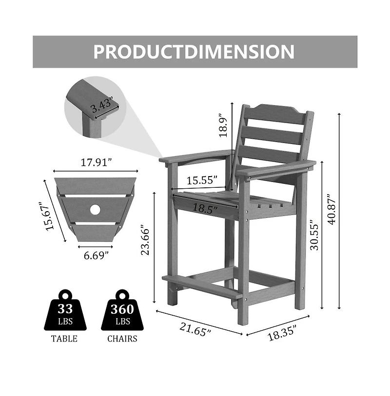Decksplore A set of 2 economical bar stools (including the table board)