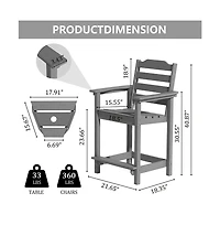 Decksplore A set of 2 economical bar stools (including the table board)