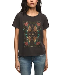 Lucky Brand Women's Mirror Butterfly Classic Crewneck T-Shirt