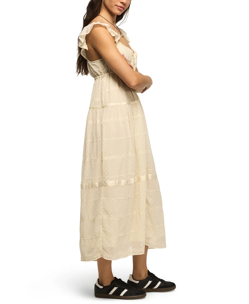 Lucky Brand Women's Sweetheart Neck Tiered Midi Dress