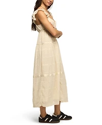 Lucky Brand Women's Sweetheart Neck Tiered Midi Dress