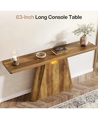 Tribesigns 63-Inch Long Entryway Table, Wooden Sofa Table Behind Couch, Farmhouse Console Furniture for Entrance, Hallway, Foyer, Living Room