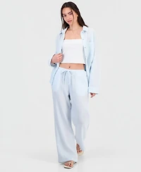 Juniors' Cotton Gauze Drawstring Beach Pants